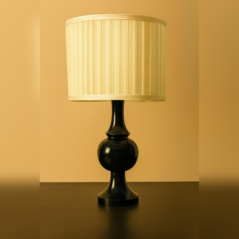 Carved Wooden Table Lamp